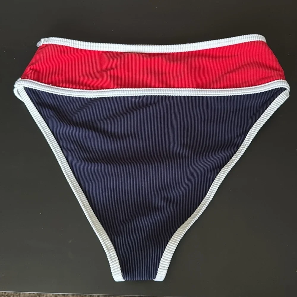 BEACH RIOT Carlotta American Colorblock High waist Bikini Bottom